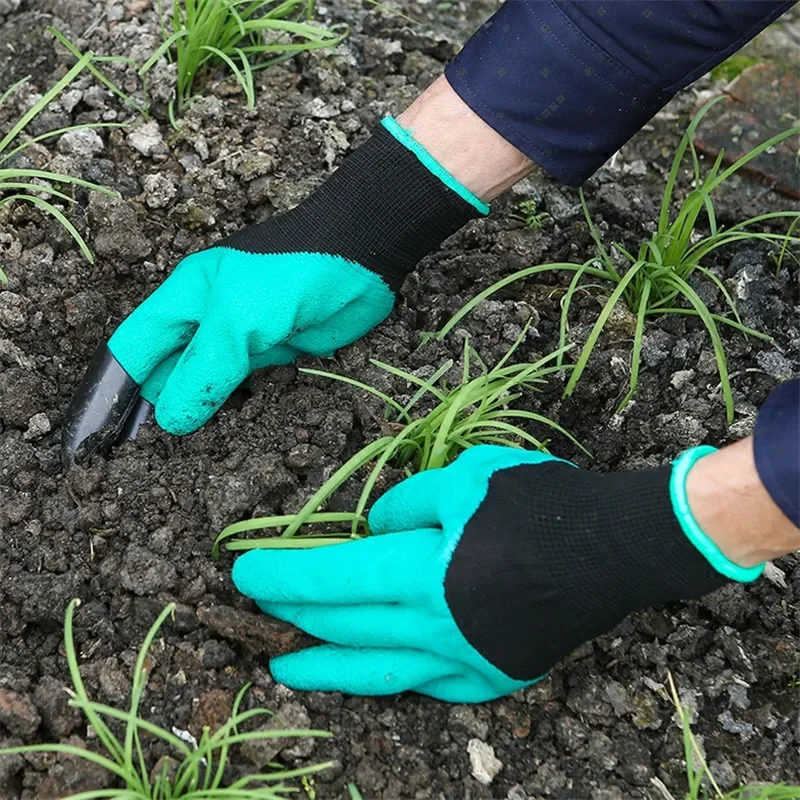 

Garden Gloves with Claws ABS Plastic Garden Rubber Gloves Gardening Digging Planting Durable Waterproof Work Glove Outdoor