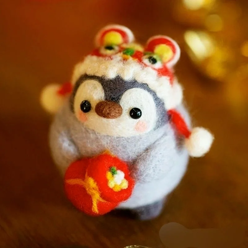 Penguin Wool Felt Diy Couple Doll Accessories Material Pack Kawaii Handmade Craft Stitch Needlework Needle Wool Felt Gift wool felting kit needle felt kit needle felting wool felt fabric sheet wool felting needles needle felting mat wool felt accessories