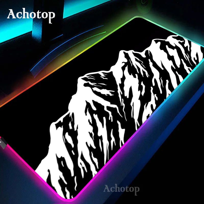 thumbnail image 1 of Alfombrilla grande para ratón RGB Mountain Serenity, alfombrilla para escritorio con pintura de tinta china, alfombrilla para teclado LED para juegos, alfombrillas para ratón XXL para ordenador de ofi, 1 of 5