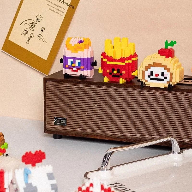 Food styling, mini building block toys, fruit stacking, desktop decoration, collection, collage, cute models, Christmas gifts 6