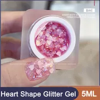 16colors Heart Shape Glitter Gel Polish Canning Flash Sequin Flowers Gel Nails Polish 5ml Semi Permanent Gel Nail Polish 1