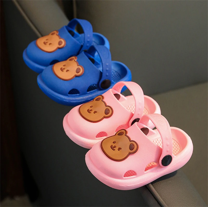 children's shoes for sale Cartoon Bear Walking Shoes Kids Boy Girl Summer Breathable Sandals Fashion Garden Clogs Toddler Outdoor Slippers for Playing leather girl in boots