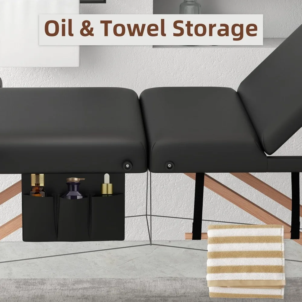 Portable Wooden Massage Table for Facial Spa and Eyelash Extensions