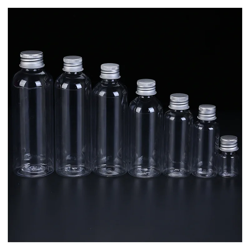 20PCS 5/10/30/50/60/100ml PET Bottle with Aluminum Screw Cap Plug Cosmetic Container Travel Kits Portable Lotion Cream Bottles