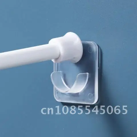 

Set of 2 Sturdy Self-Adhesive Curtain Rod Holder Hooks for Clothes Rail Bracket Toilet Bathroom Accessories