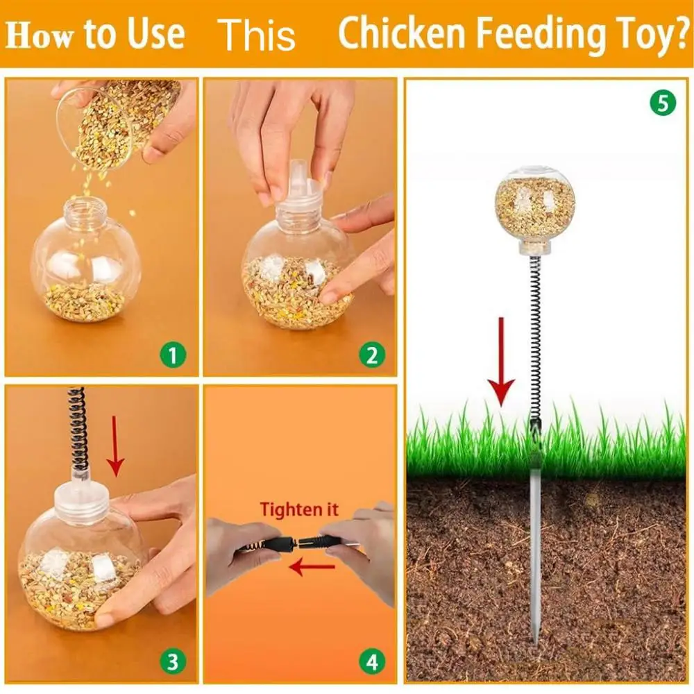 2pcs Chicken Swing Feeder Chicken Coop Pecking Toy Funny Hens Feeding Supplies Poultry Treat Dispenser for Boredom Busting