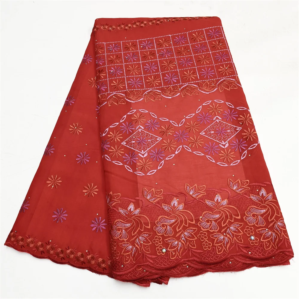 Nigerian Cotton Lace Fabric Embroidered Swiss Voile Lace in Switzerland For Sew Woman Wedding Dress