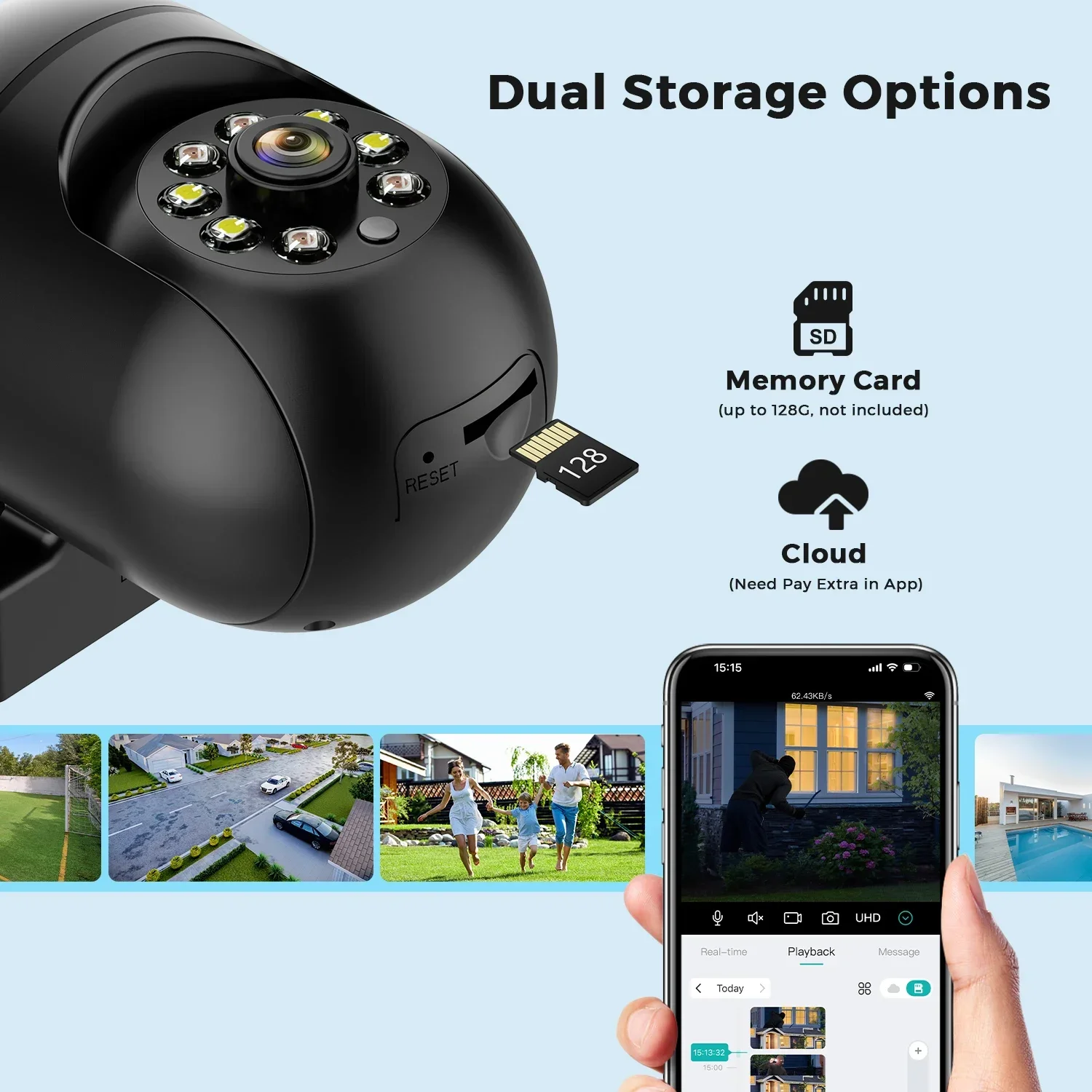 Mini PTZ Wifi Camera 4MP 2K ICsee Surveillance Camera 5X Digital Zoom HD Night Vision Human Detection Home Security Protection 6