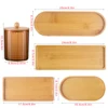 2/3PCS Amber Bathroom Jars with Tray Vanity Office Use Storage Jar Cotton Balls,Clips,Sponges,Floss Pick Apothecary Jars 3