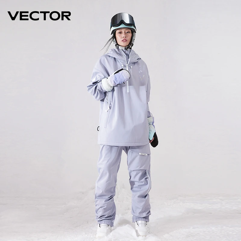 Mannen Vrouwen Effen Kleur Ski Jas Ski Broek Warm Winddicht Winter Overalls Capuchon Waterdicht Outdoor Kleding Snowboard