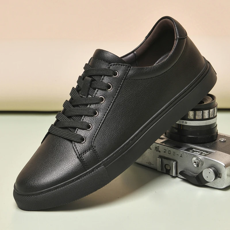 Genuine Leather Men's Casual Breathable Sneakers Fashion Designer Walking Footwear Male Running Vulcanize Shoes Trainers_vogvips.com