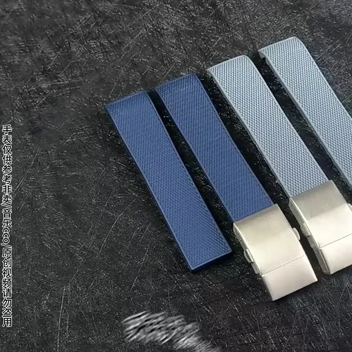 Резиновый ремешок для часов с изогнутым концом 21 мм Longines Conquest HydroConquest L3.781/782/742