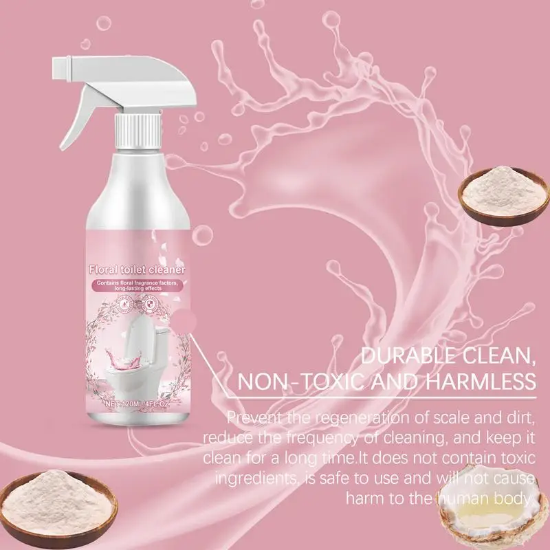 Bath Tub Cleaner 120mL Floral Scent Gentle Bath Cleaner Bathroom Spray Efficient Home Cleaning Supplies For Toilets Tiles