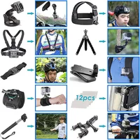 Action Camera Accessories Kit for Gopro Hero 12 11 10 9 8 7 6 5 4 Max Mount Session YI 4K SJCAM EKEN Osmo AKASO APEMAN Accessory 2