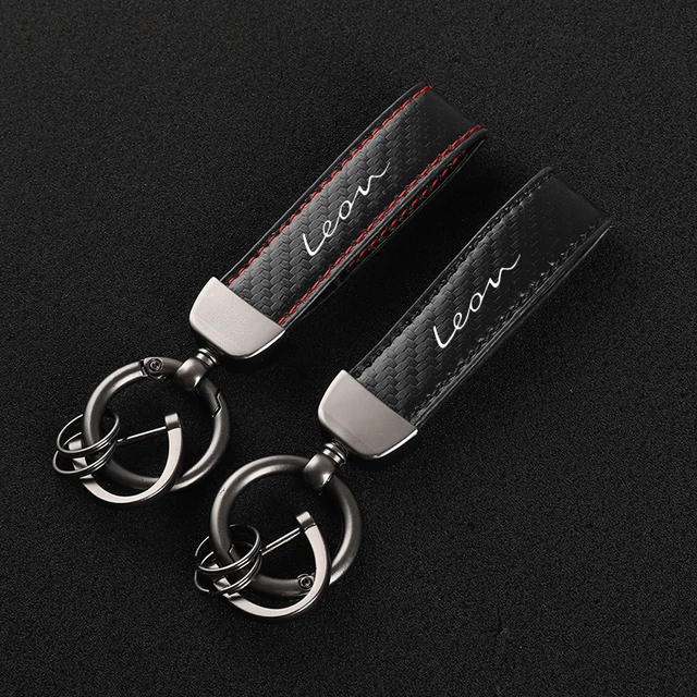 Leather car keychain horseshoe buckle jewelry key chain for seat leon mk3  mk2 with logo car