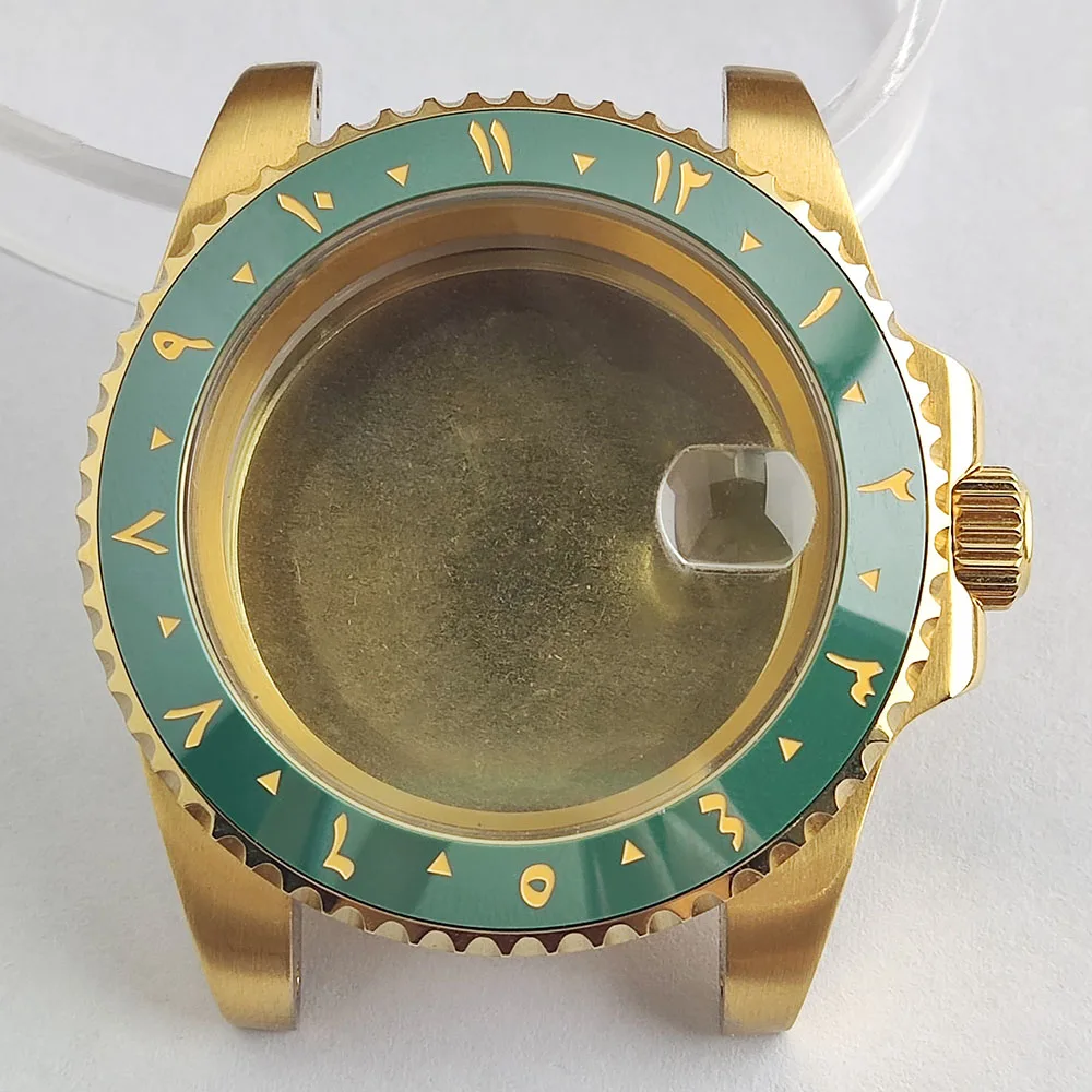 Arabic bezel NH35 watch case sapphire glass 40.5mm waterproof stainless steel case 20mm strap watch set accessories