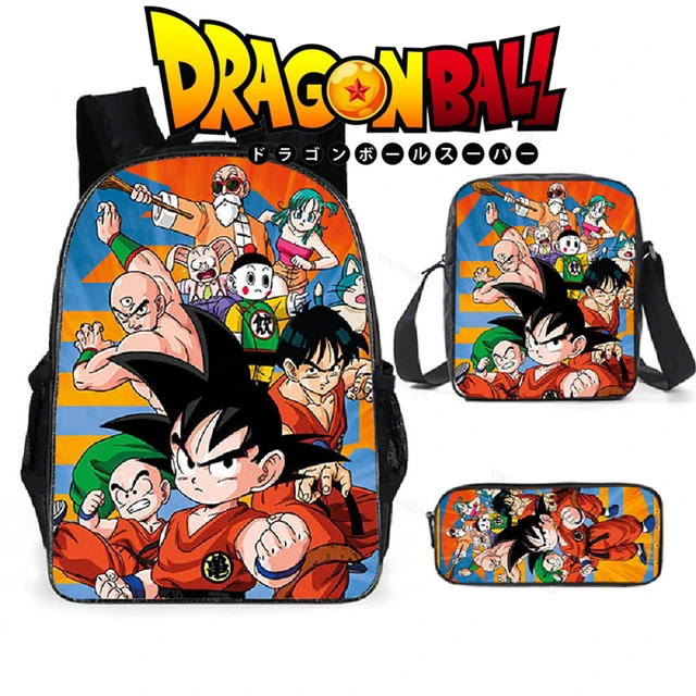 3pcs/Set Dragon Ball Z Son Goku Anime School Bags Backpacks Kids