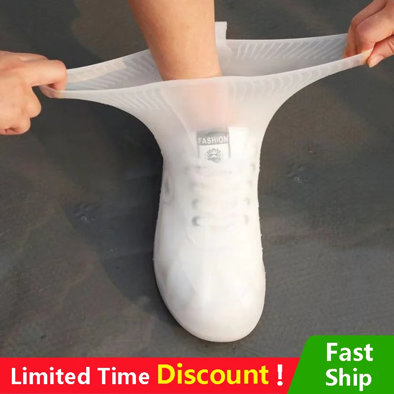 Shoe Covers Waterproof Silicone Reusable Non-Slip Wear-Resistant Rain Protector Anti-Slip Boot Outdoor Rainy Day shoe covers