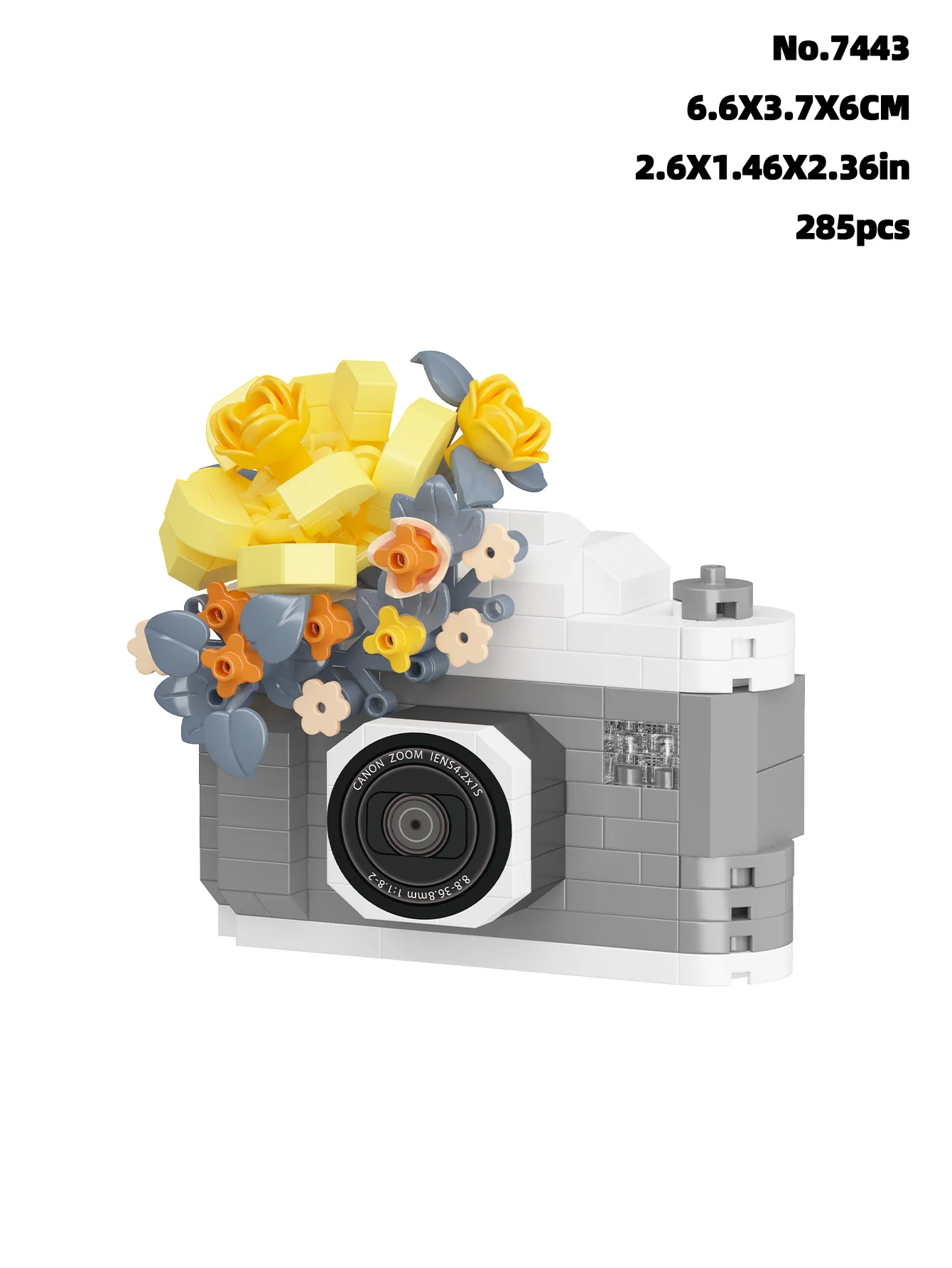 Vintage Camera & Flowers Building Blocks DIY Toys Small Particle Bricks Assembly Puzzle Toys For Friend Gifts Christmas Gifts