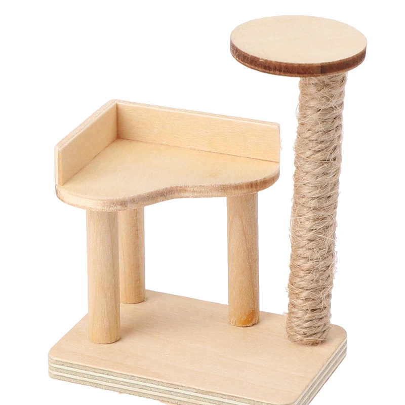 1:12 Dollhouse Miniature Wooden Cat Climbing Frame Model Decoration Accessories