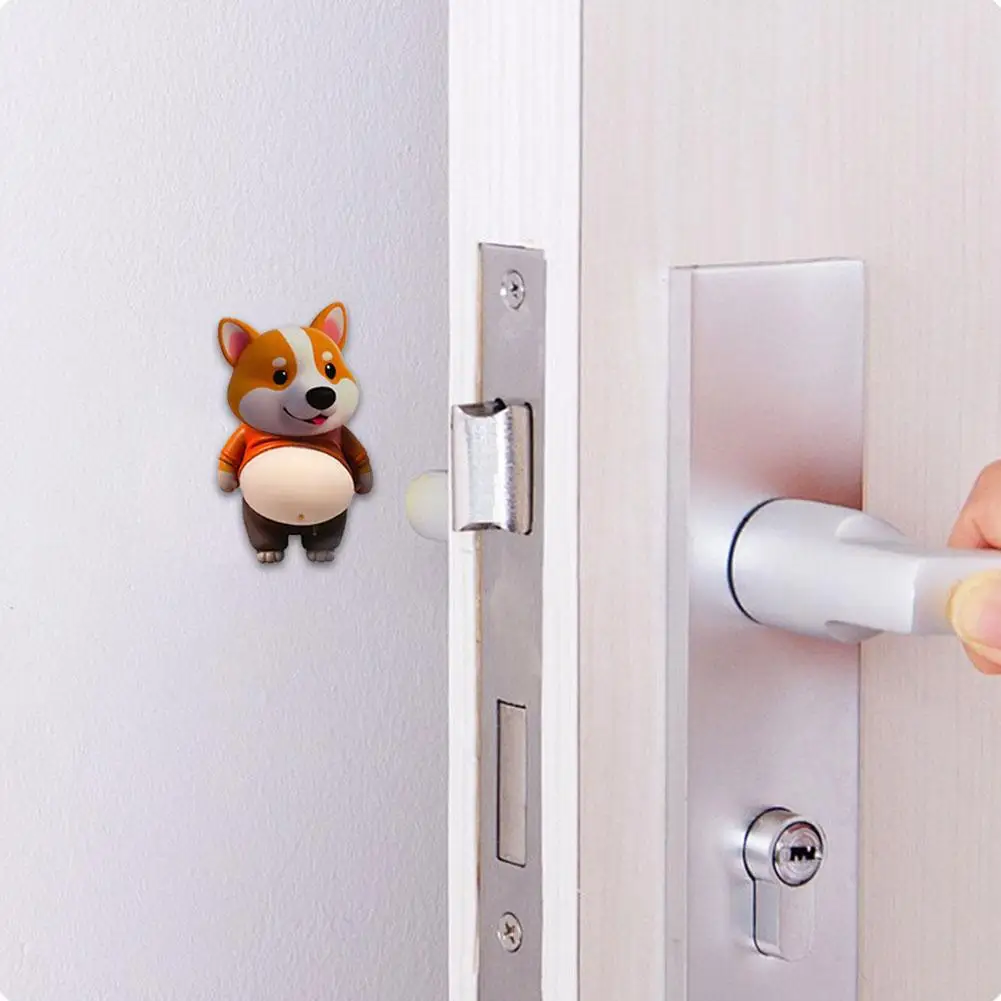1 Pair Cute 3D Dog Belly Sticker Phone Case Decor Sticker Soft Pinched Door Stop Sticker Diy Journal Stationery Sticker