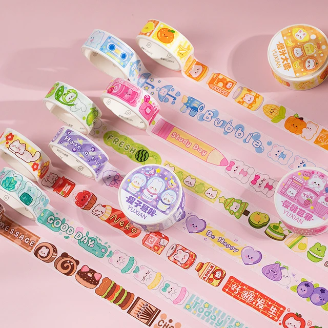 10Roll/set Cute Cartoon Character Decoration Adhesive Masking Washi Tape  Kids Scrapbooking Journal Collage Material Sticker Gift - AliExpress