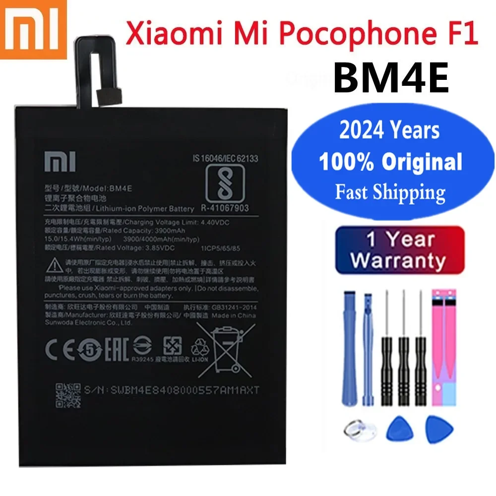 

2024 Years High Quality 4000mAh BM4E Original Battery For Xiaomi MI Pocophone F1 POCO F1 Phone Battery Bateria In Stock