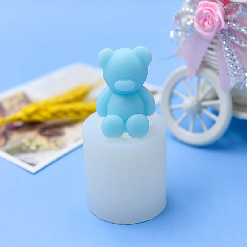 Description Picture 5 of item3D Cute Cartoon Bear Silicone Candle Mold Diy Handmade Soap Plaster Ice Cube Baking Molud Birthday Party Wedding Gift Making Kit