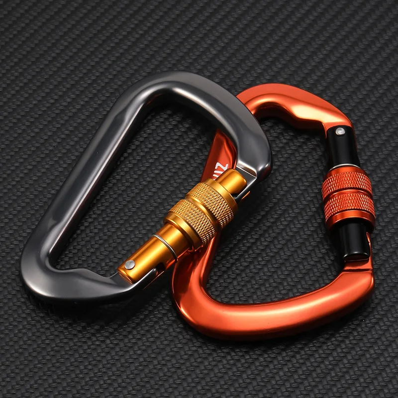 Outdoor Carabiner Rock Climbing Mountain Landing 30kN Hook High Altitude Carabiner Aluminum Alloy Safety Buckle Equipment