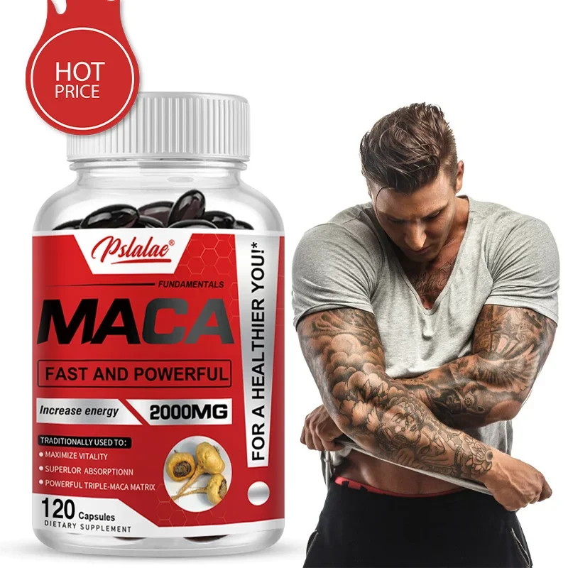 

Organic Maca Root Black, Red, Yellow - 120 Vegetarian Capsules Purely Non-GMO Supports Reproductive Health Natural Energy