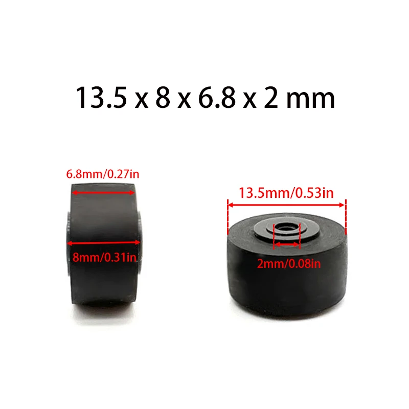 1Pcs135x8x68x2mmRubberPinchRollerBeltWheelForTapeRecorder