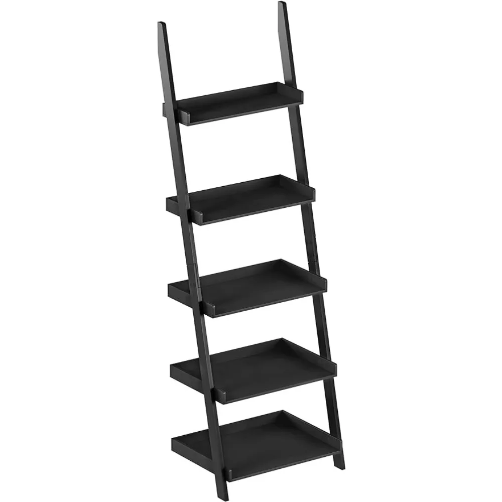 

Closet Ready for Assembly 5-Tier Ladder Bookshelf- Leaning Decorative Shelves for Display – Home Décor for Living Room Dresser