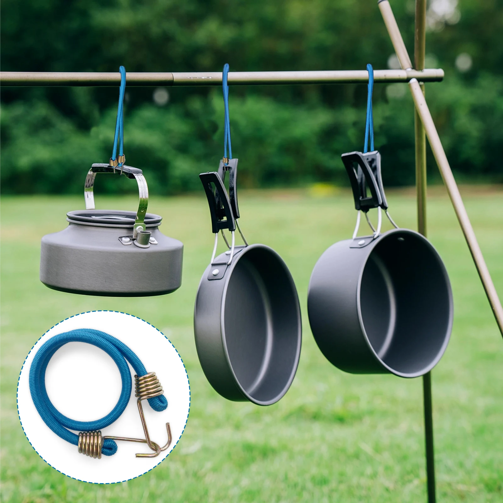 10/20 Stück elastische Kordel für Automobile und Motorräder, robuste Gepäckgurte, Seilhaken, 25 cm, Stretch-Krawatte, Zelt, Outdoor-Zubehör – Detail 5