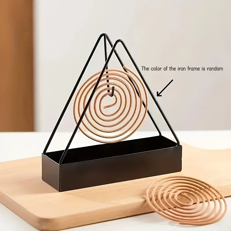 2PCS Black Metal Mosquito Coil Holder - Triangle Incense Burner Stand for Indoor & Outdoor, Compatible with Sticks & Coils boat