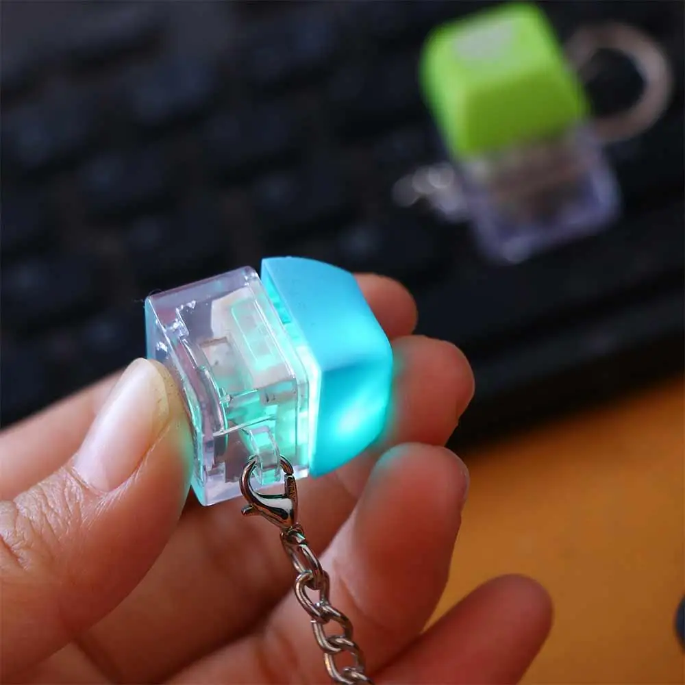 Luminous Fingertip Button Keychain Stress Relief Fidget Button Keycap Decompression Toy Finger Keyboard Antistress Fidget Toy 4