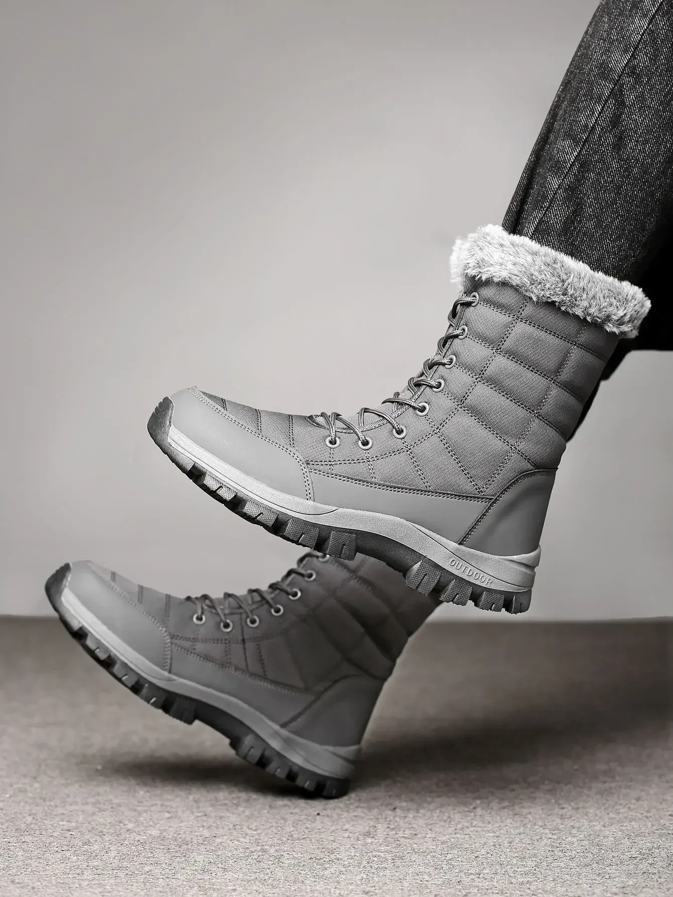 Outdoor Thick Velvet Warmth Men's Cotton Shoes Waterproof Cold