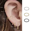 2/8PCS Seamless 316L Stainless Steel Nose Ring Hoop Earrings for Women Men Septum Helix Tragus Ear Piercing Jewelry Tiny 6-12mm 2