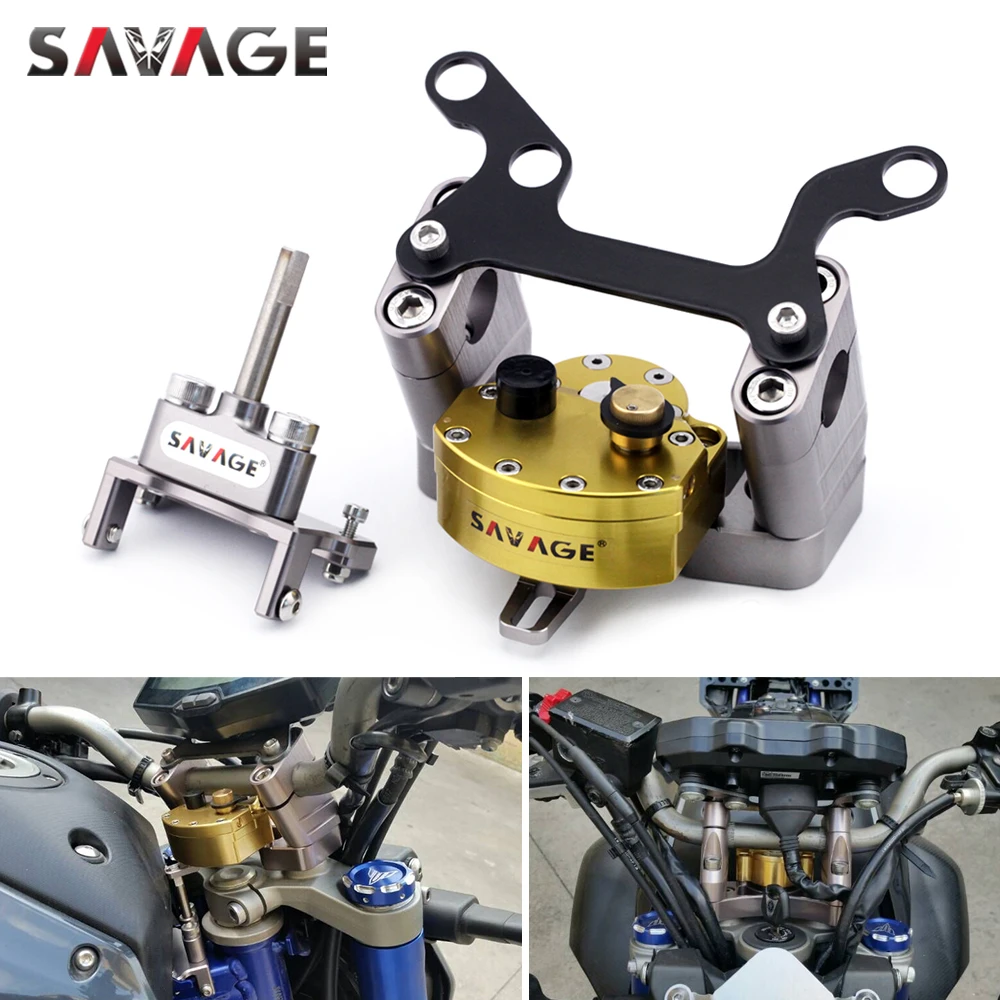 Estabilizador de amortiguador de dirección para motocicleta, pieza de elevador de manillar, soporte de abrazadera, para YAMAHA MT07, FZ07, 2014 2017, MT 07, FZ 07, 15, 16, MT FZ 07| | AliExpress