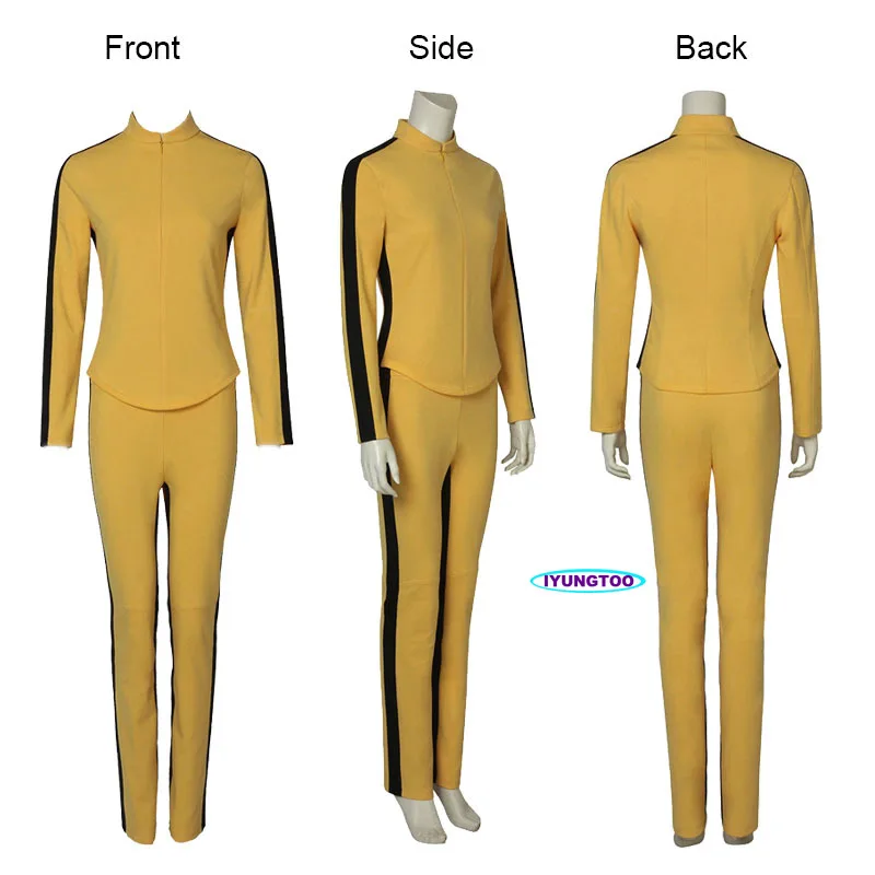 

Uma Thurman The Movie Kill Cosplay Bill Costume Women's Yellow Tight Uniform Suits The Bride Cosplay Halloween Party Costumes