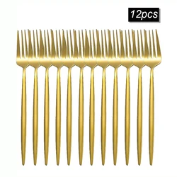 Elegant Gold Stainless Steel Fork Set - Perfect for Dining and Special Occasions (12pcs fork)