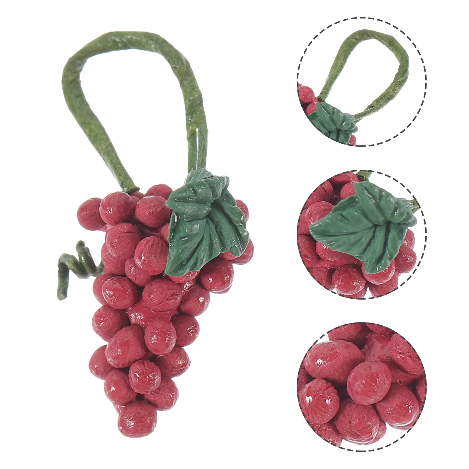 Artificial Grapes Mini Grape Clusters Resin Fake Grape Bundles Decorative Grapes Hanging Ornaments Faux Fruit Props Vintage