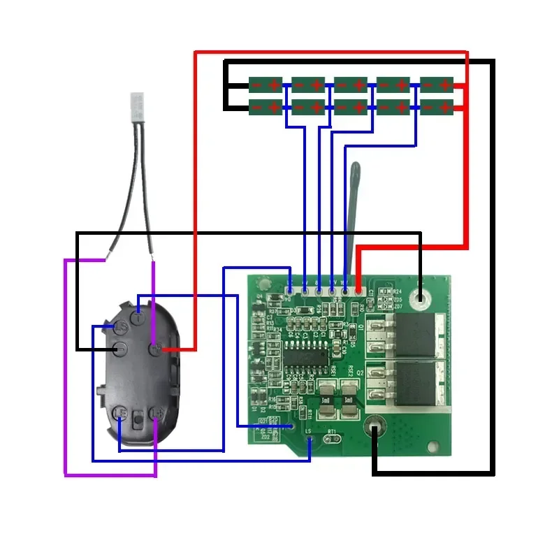 BCL1830 Custodia in plastica per batteria agli ioni di litio da 10 celle per Hitachi EBM1830 Batteria agli ioni di litio da 18 V Strumenti Scheda di protezione di ricarica PCB - immagine 5