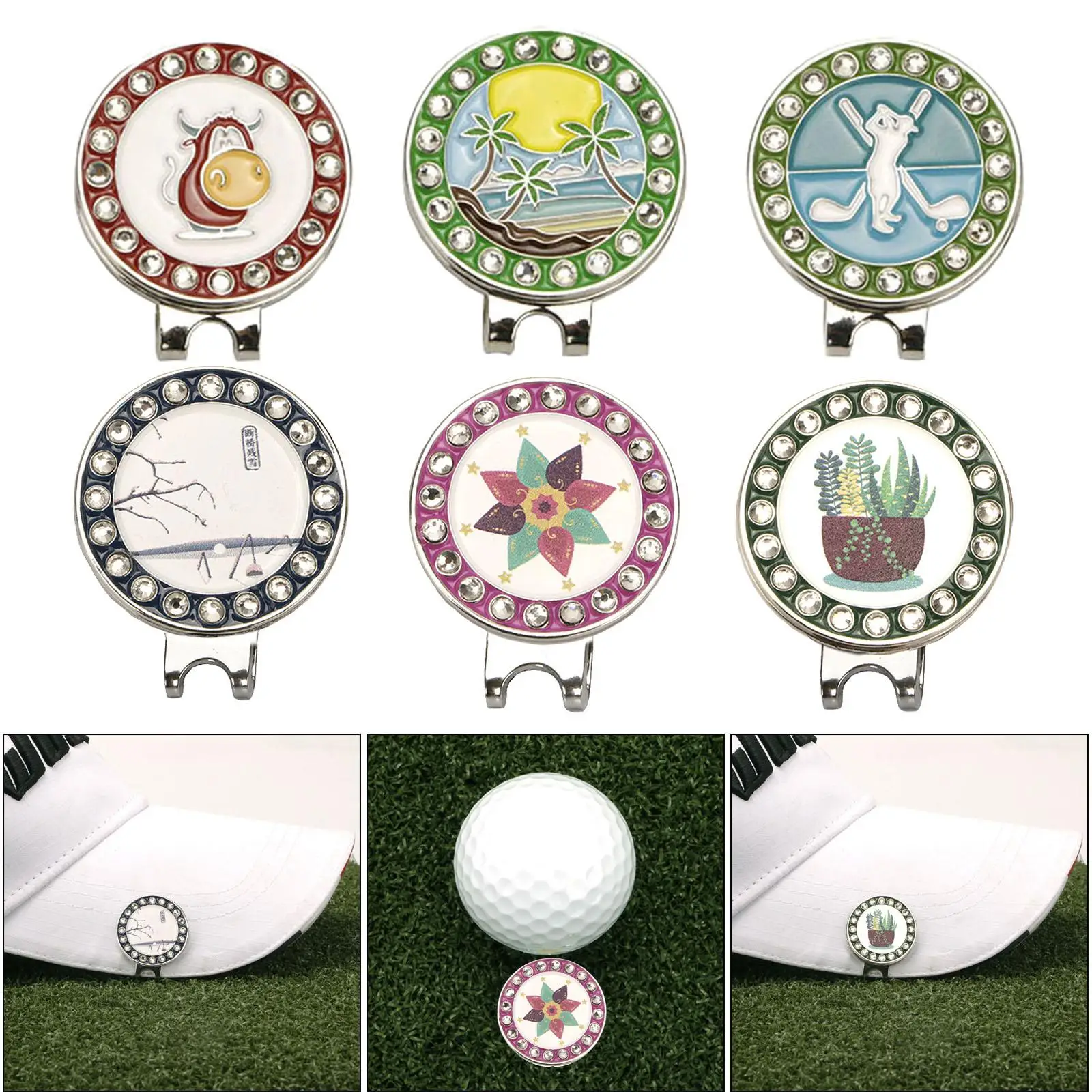 Golf Ball Marker Hat Clip Golf Putting Training Ball Position Accessories Hat Clips Removable