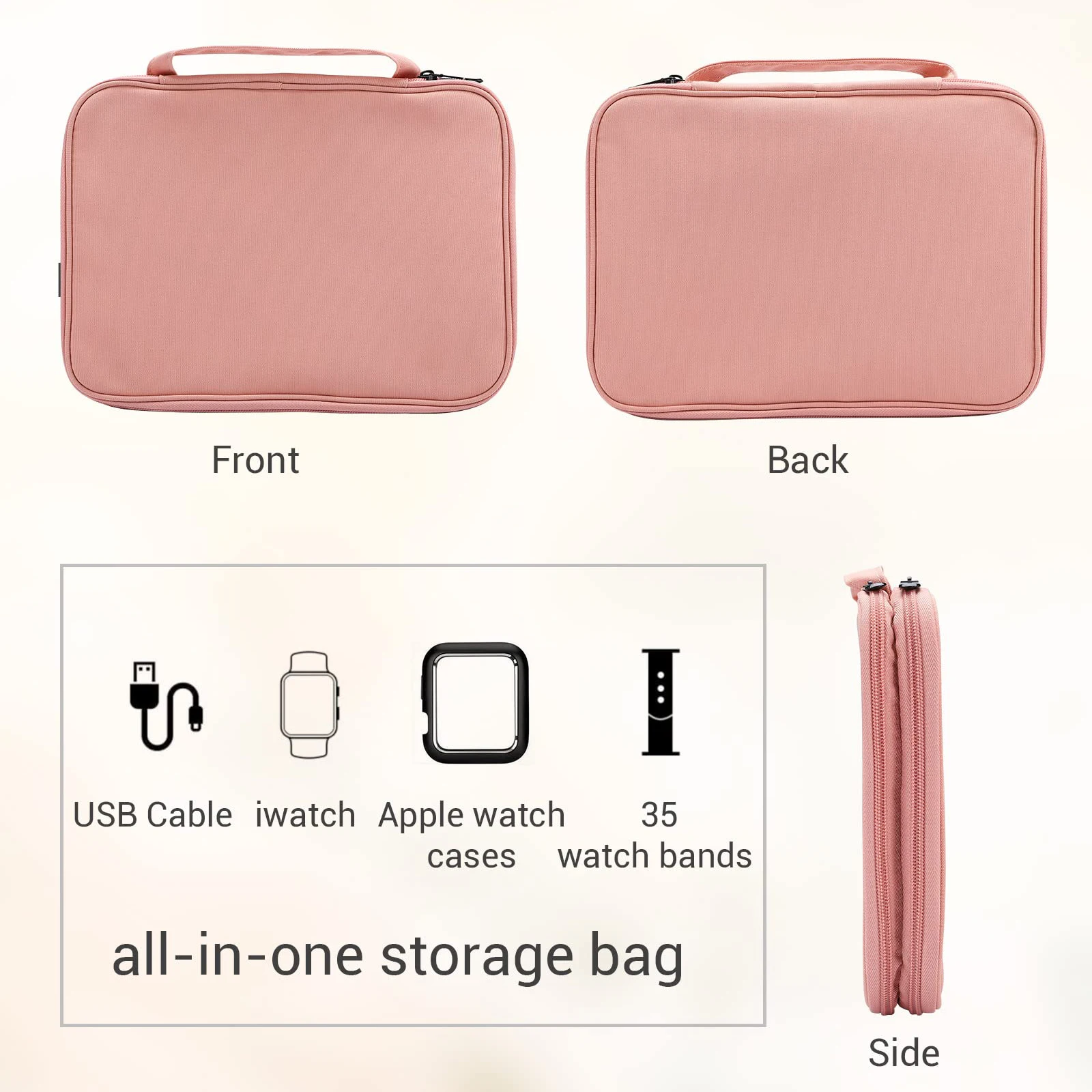 시계 밴드 케이스 시계 밴드 보관 케이스 35개 시계 스트랩 보관 휴대용 주최자 가방 Apple Watch 밴드 밴드 핀과 호환 가능