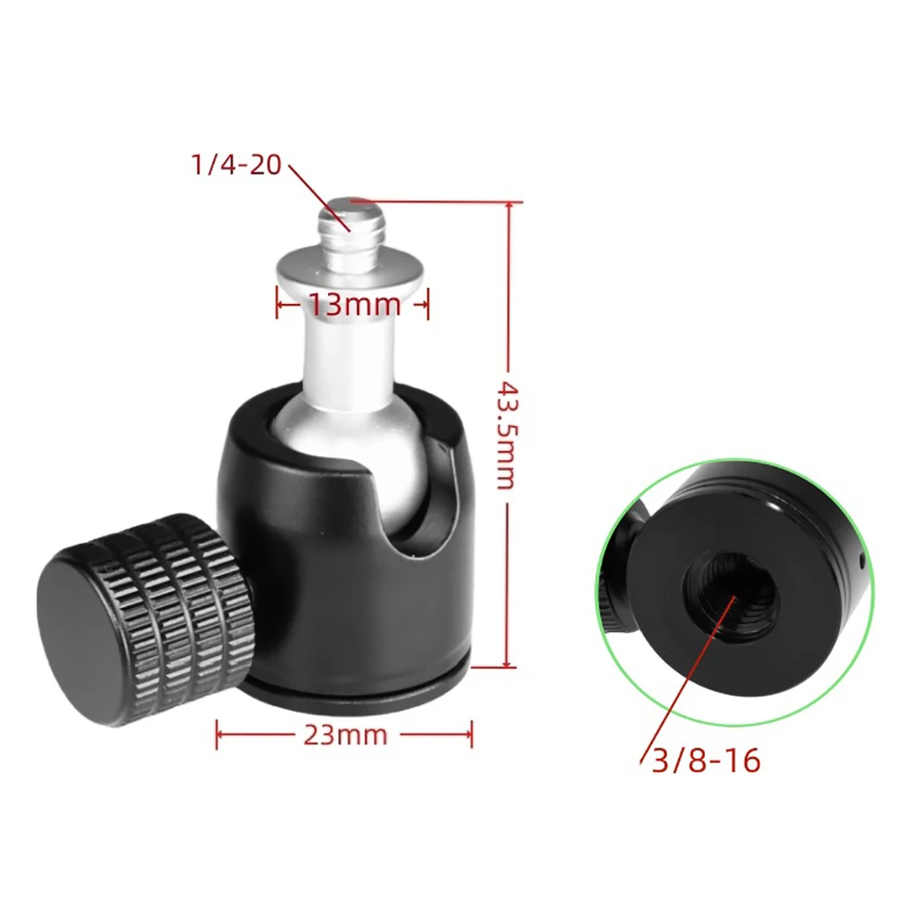 Aluminum Alloy 360 Degree Swivel Tripod Ball Head Mount Universal 1/4 3/8 M4 M5 M6 Thread Mount for DSLR Camera Tripod Mounting tripod ball head