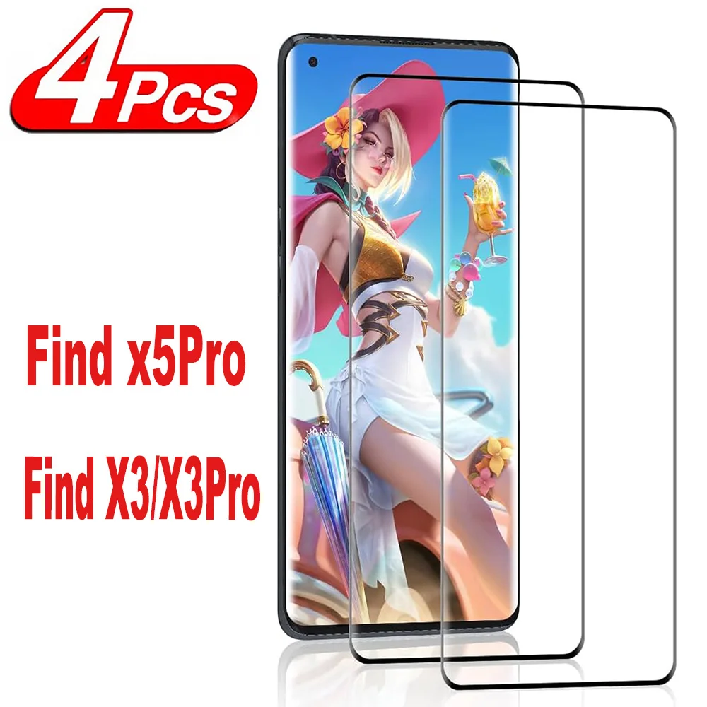 

2/4 шт. закаленное стекло для Oppo Find X3 X5 Pro X3 Neo изогнутое ультразвуковое Защитное стекло для экрана со сканером отпечатков пальцев