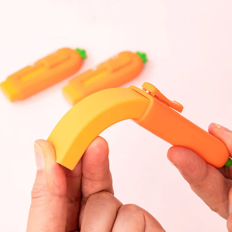 Pencil eraser eraser pen plasticine eraser eraser refillable pen biscuit eraser kneadable eraser retractable eraser 1 Piece Stationery School Supplies Lovely Carrot Rubber Creative Novelty Gifts Pencil Eraser