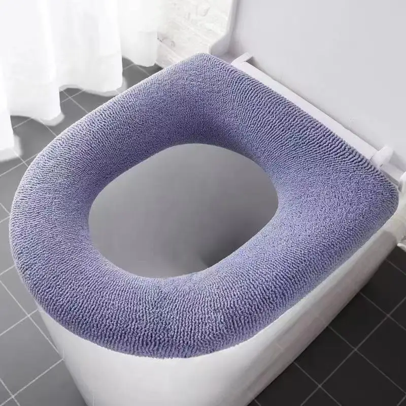 Universal Toilet Seat Cover Pure Color Pumpkin Pattern Closestool Mat Soft Warm Toilet Seat Cushion Bathroom Toilet Accessories 5
