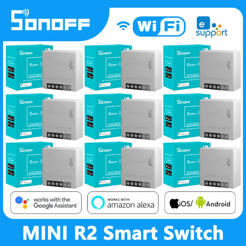 SONOFF MINI R2 DIY Smart Switch Two Way Home Wifi Module App/Voice Control For EWelink App Alexa Google | Электроника