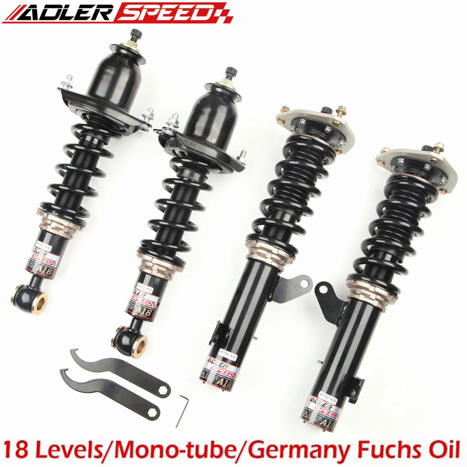 

ADLERSPEED 18 Level Adjust Coilovers Shock Absorbers Kit For Toyota Corolla 09-13 E140 E150